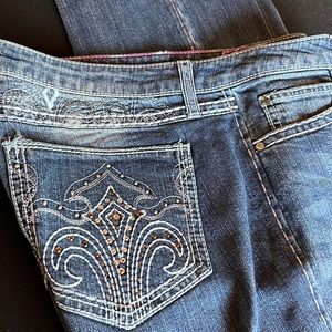 Rock 47 medium was embellished jeans